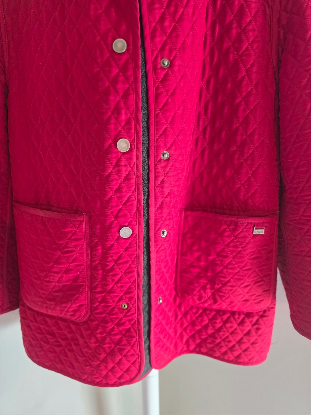 London Fog Quilted Red Button-Front Jacket S/M - Picture 3 of 8